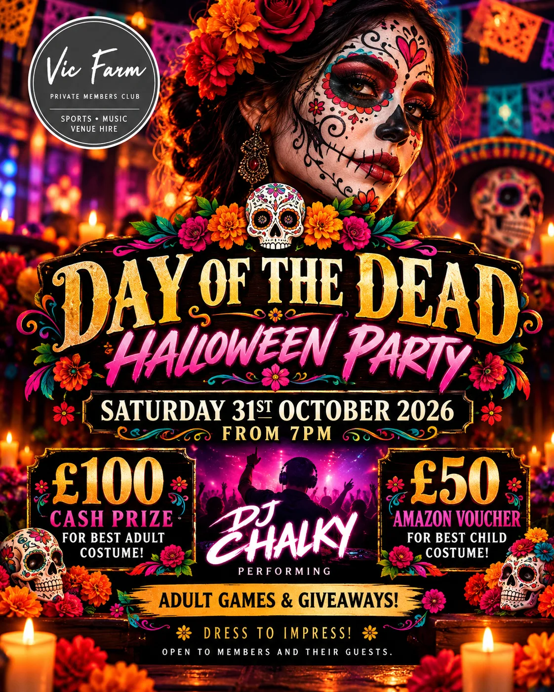 💀🌹 DAY OF THE DEAD – HALLOWEEN PARTY 2026! 🌹💀